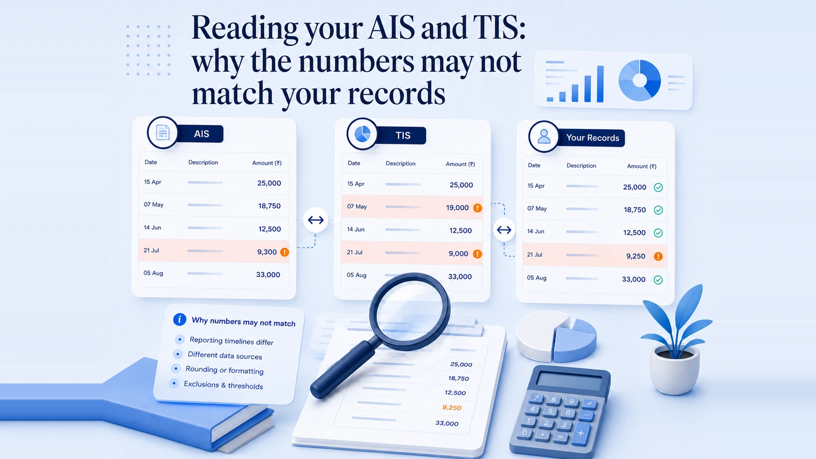 Reading your AIS and TIS: why the numbers may not match your records